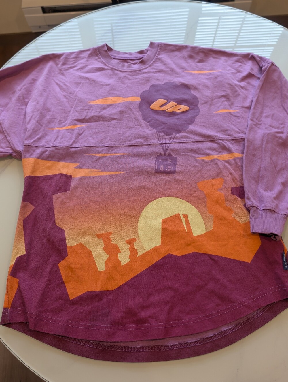 Disney Long Sleeve Tee - Purple & Orange Scenic 'Up' Design